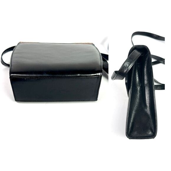 Oscar De La Renta Studio Black Leather Crossbody Shoulder Bag Purse Embroidered - Picture 7 of 16